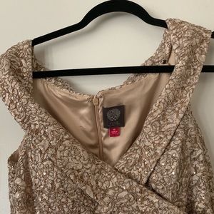 Vince Camuto gold sequenced dress
